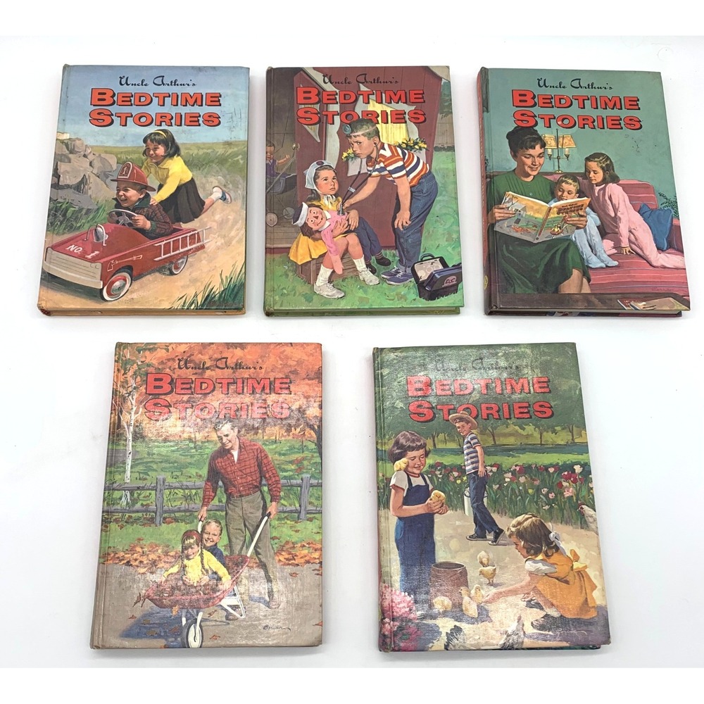 Uncle Arthur's Bedtime Stories Maxwell Hardcover Set Vol 1-5 Vintage Childrens